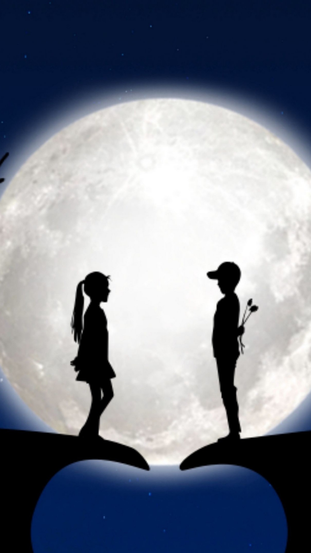 Обои луна, роман, велосипед, атмосфера, колесо в разрешении 1080x1920