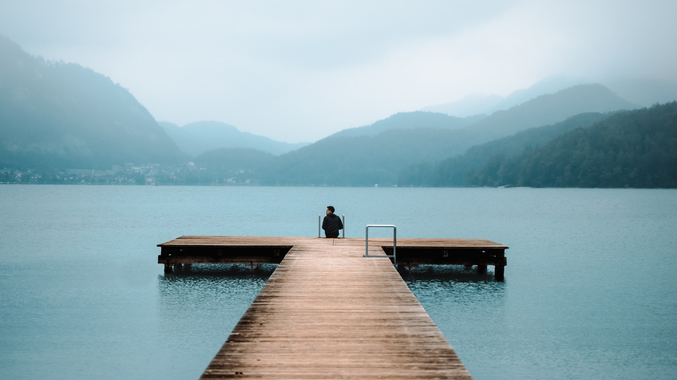 Обои вода, водоем, Пирс, озеро, док в разрешении 1366x768