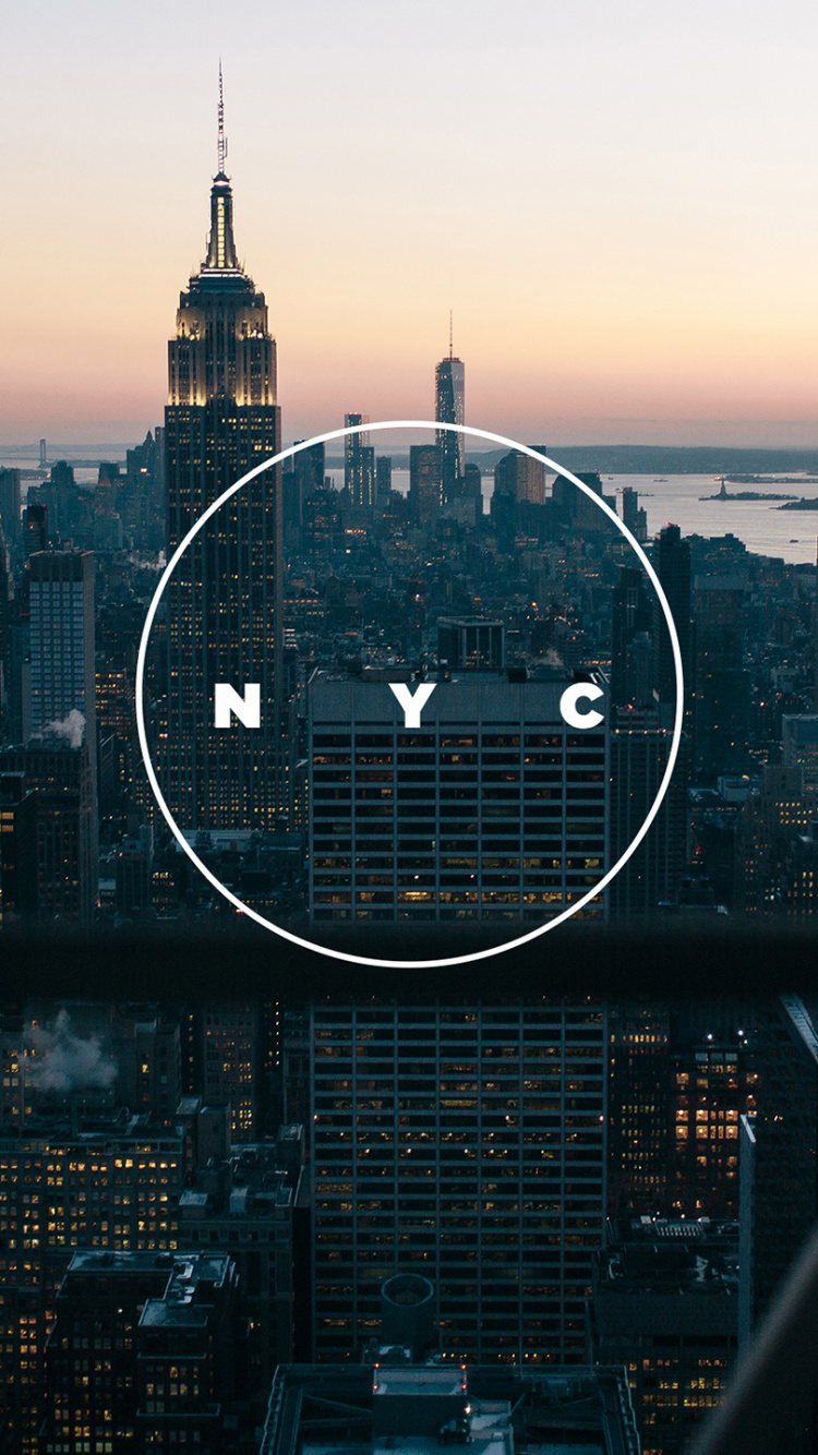 Обои Нью-Йорк, городской пейзаж, город, городской район, линия горизонта в разрешении 750x1334