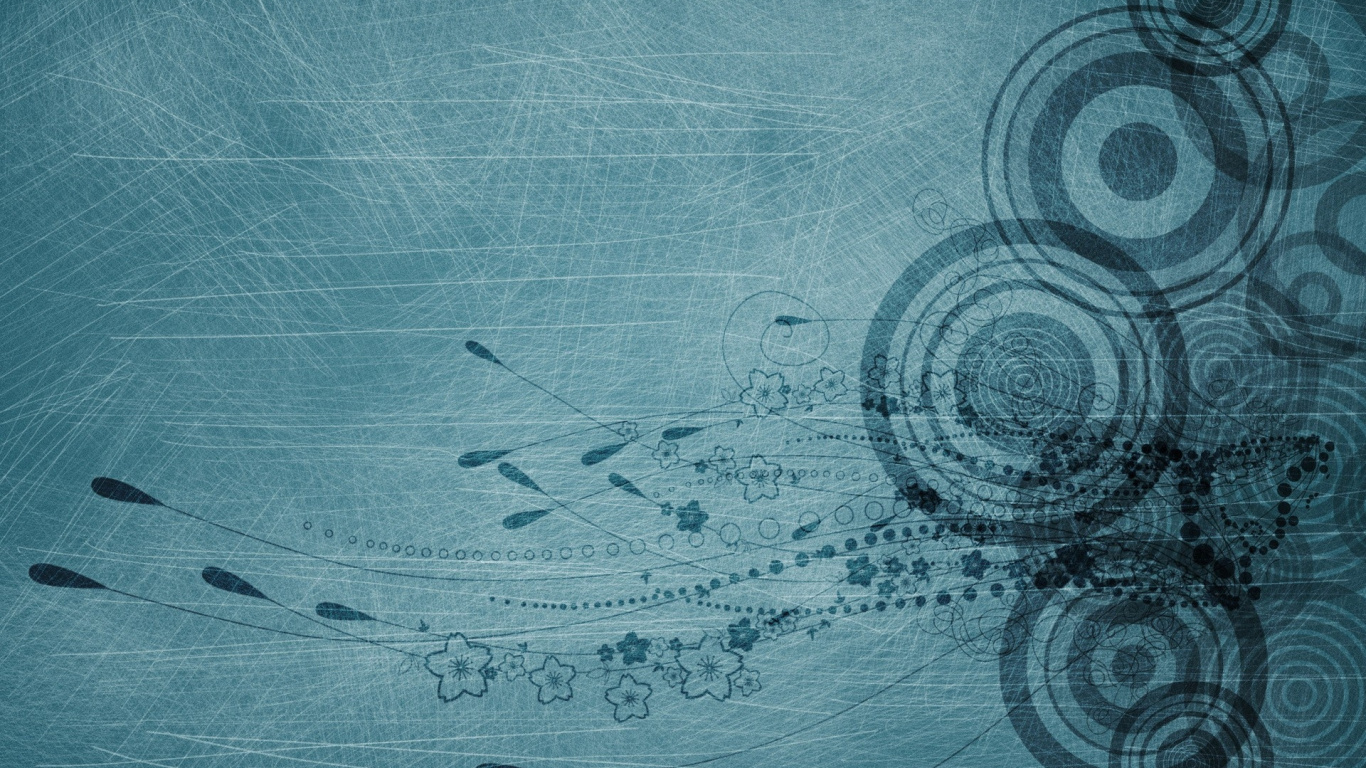 Обои синий, узор, круг, дизайн, визуальное искусство в разрешении 1366x768