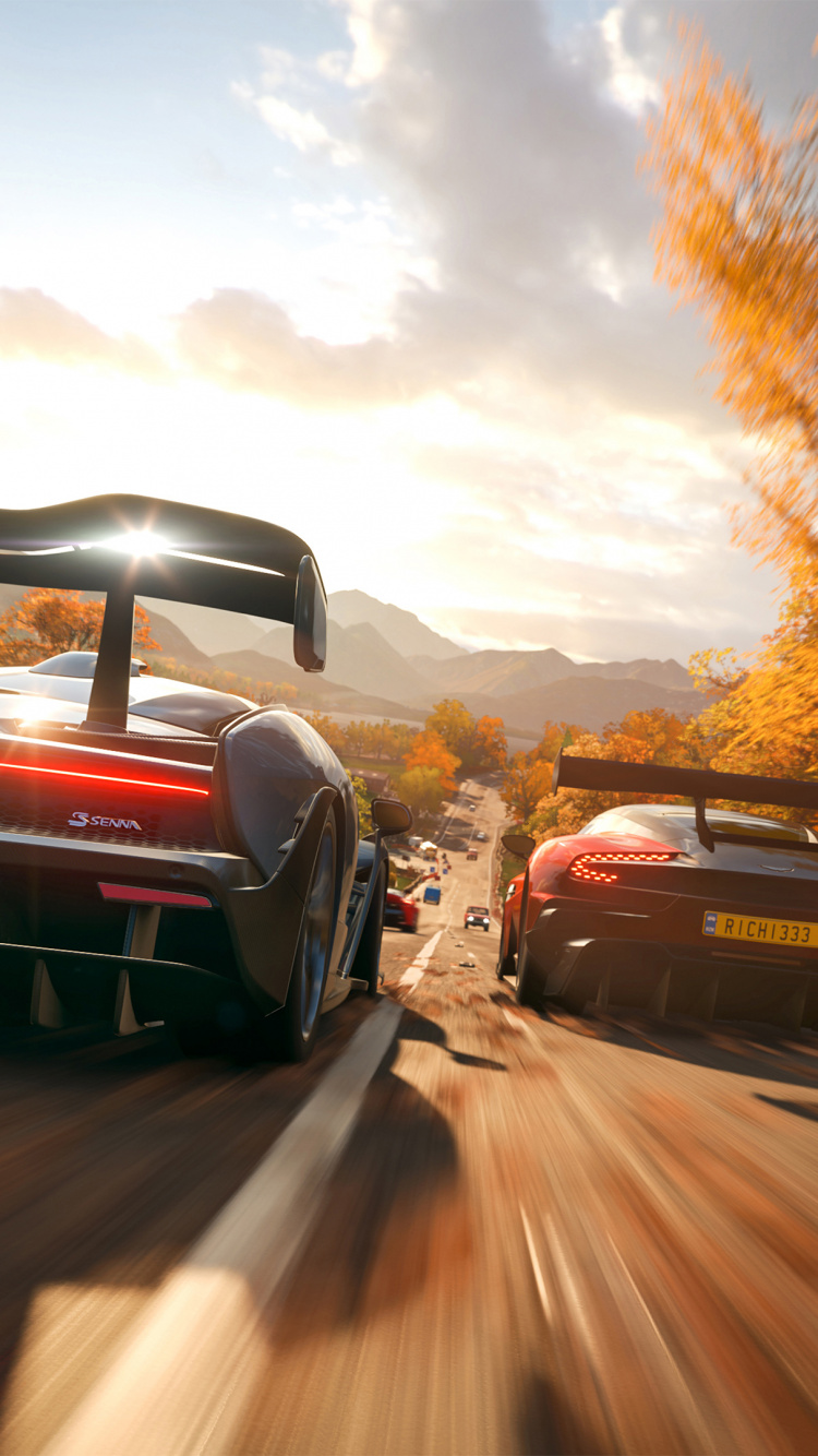 Обои открытый мир, магистраль, суперкар, Playground Games, дрифтинг в разрешении 750x1334