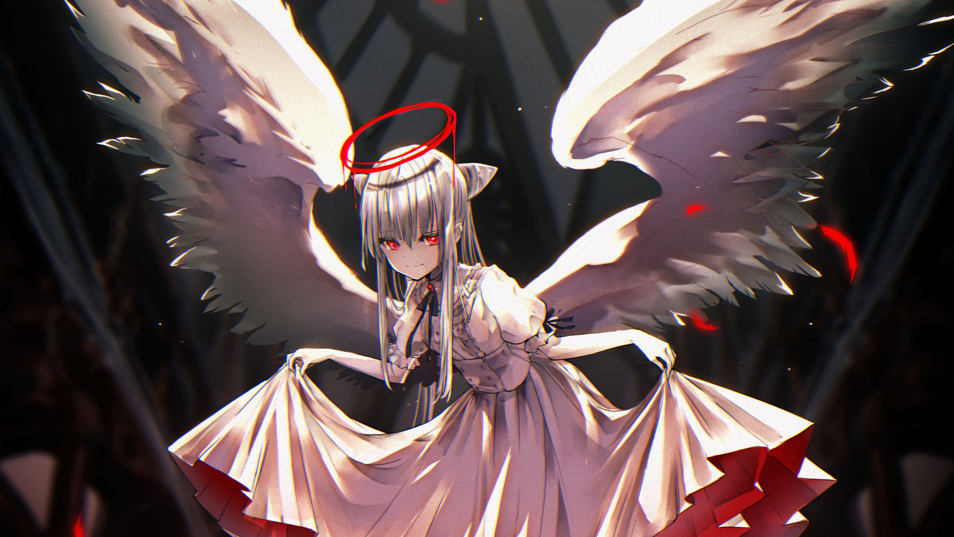 Обои мультфильм, арт, сверхъестественное существо, крыло, темнота в разрешении 1920x1080