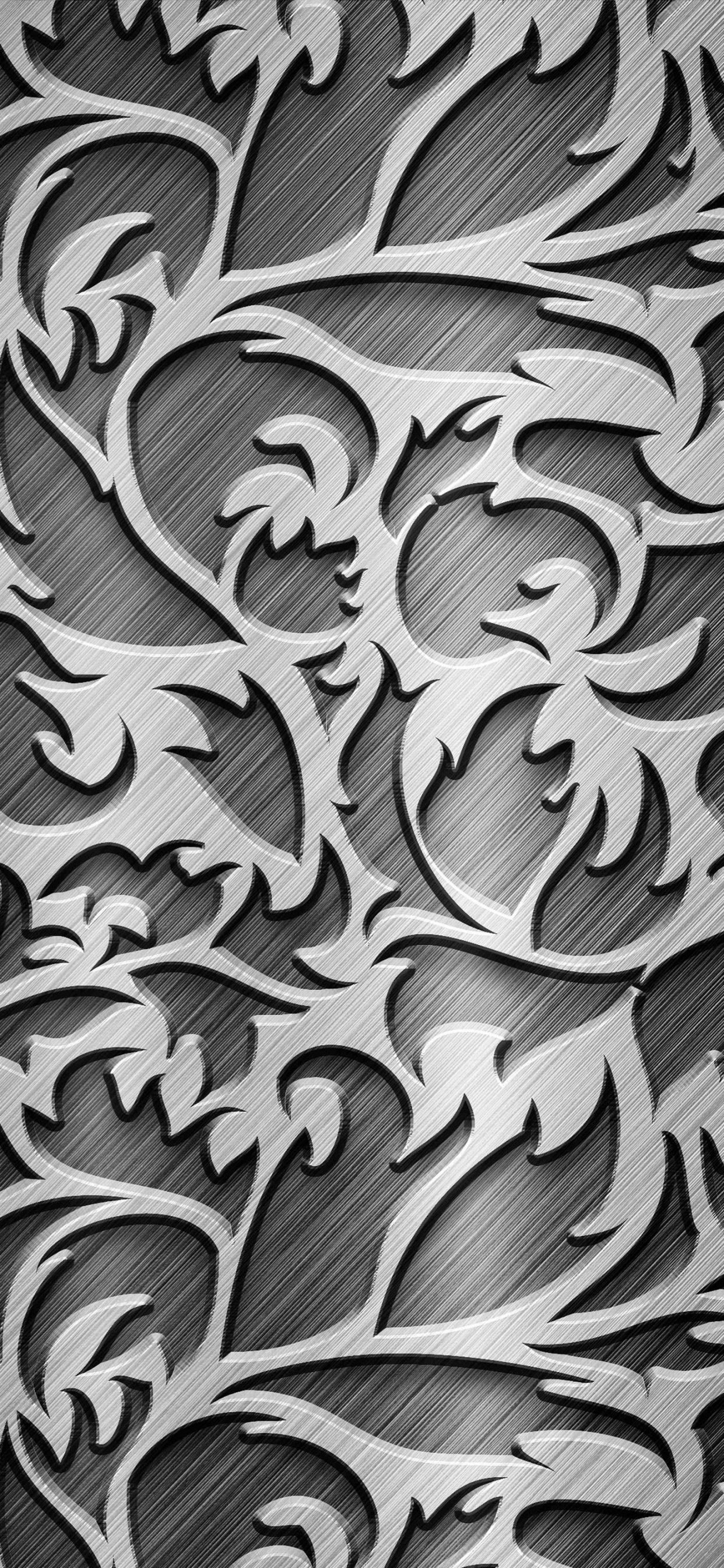 Обои дизайн, узор, монохромный, монохромный режим, черный и белый в разрешении 1242x2688