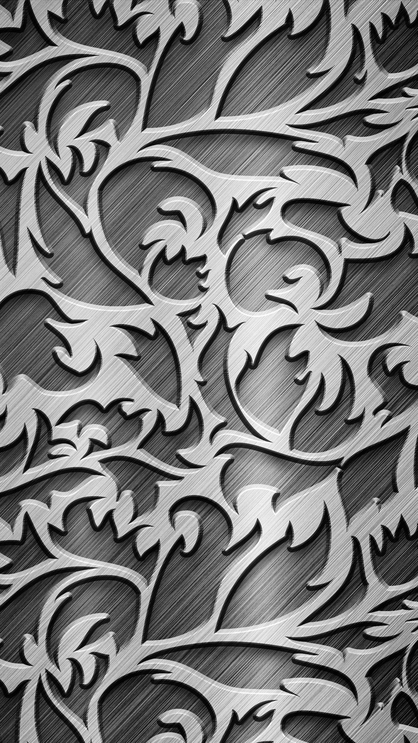 Обои дизайн, узор, монохромный, монохромный режим, черный и белый в разрешении 1440x2560