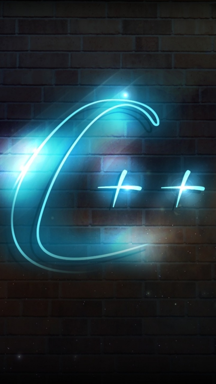 Обои Язык программирования, свет, неон, темнота, графика в разрешении 720x1280