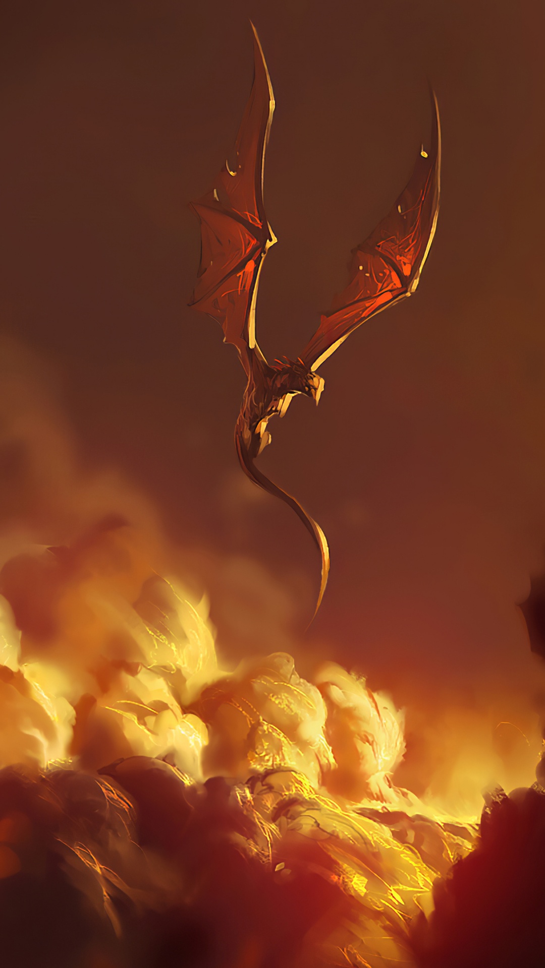 Обои небо, пожар, огонь, пламя, облако в разрешении 1080x1920