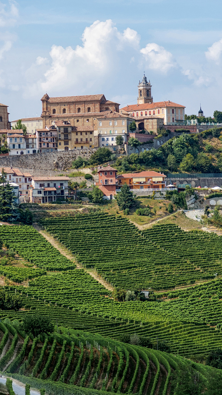 Обои ориентир, Ла Морра, Бароло Пьемонт, вино, горная станция в разрешении 750x1334