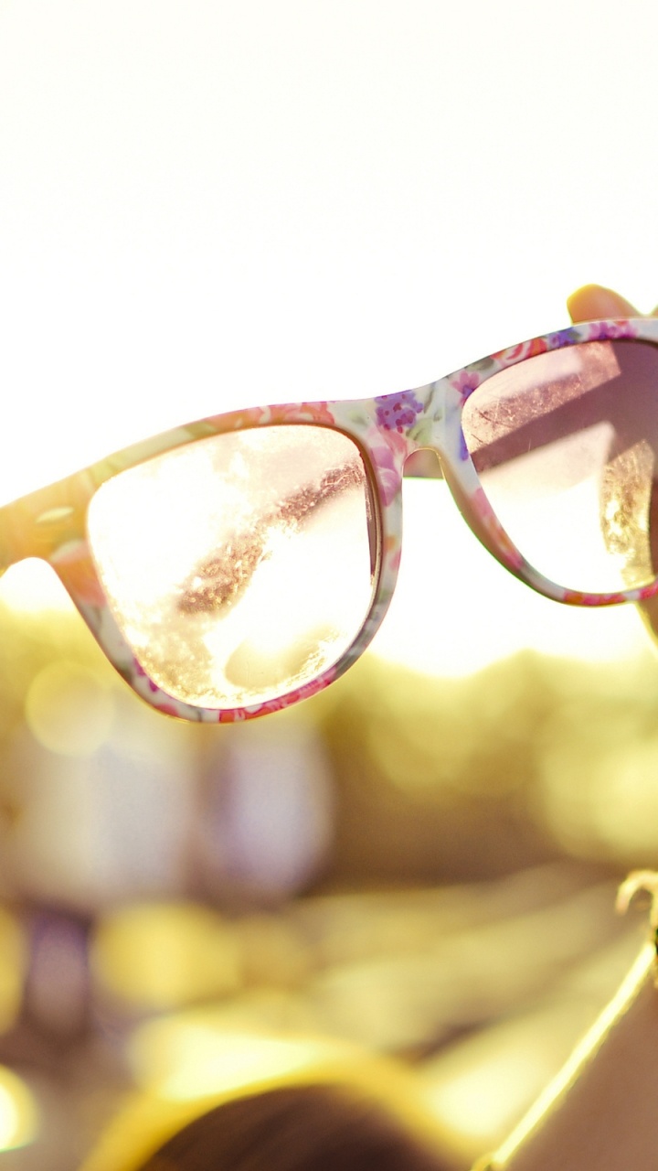 Обои Рэй бан, солнцезащитные очки, желтый в разрешении 720x1280