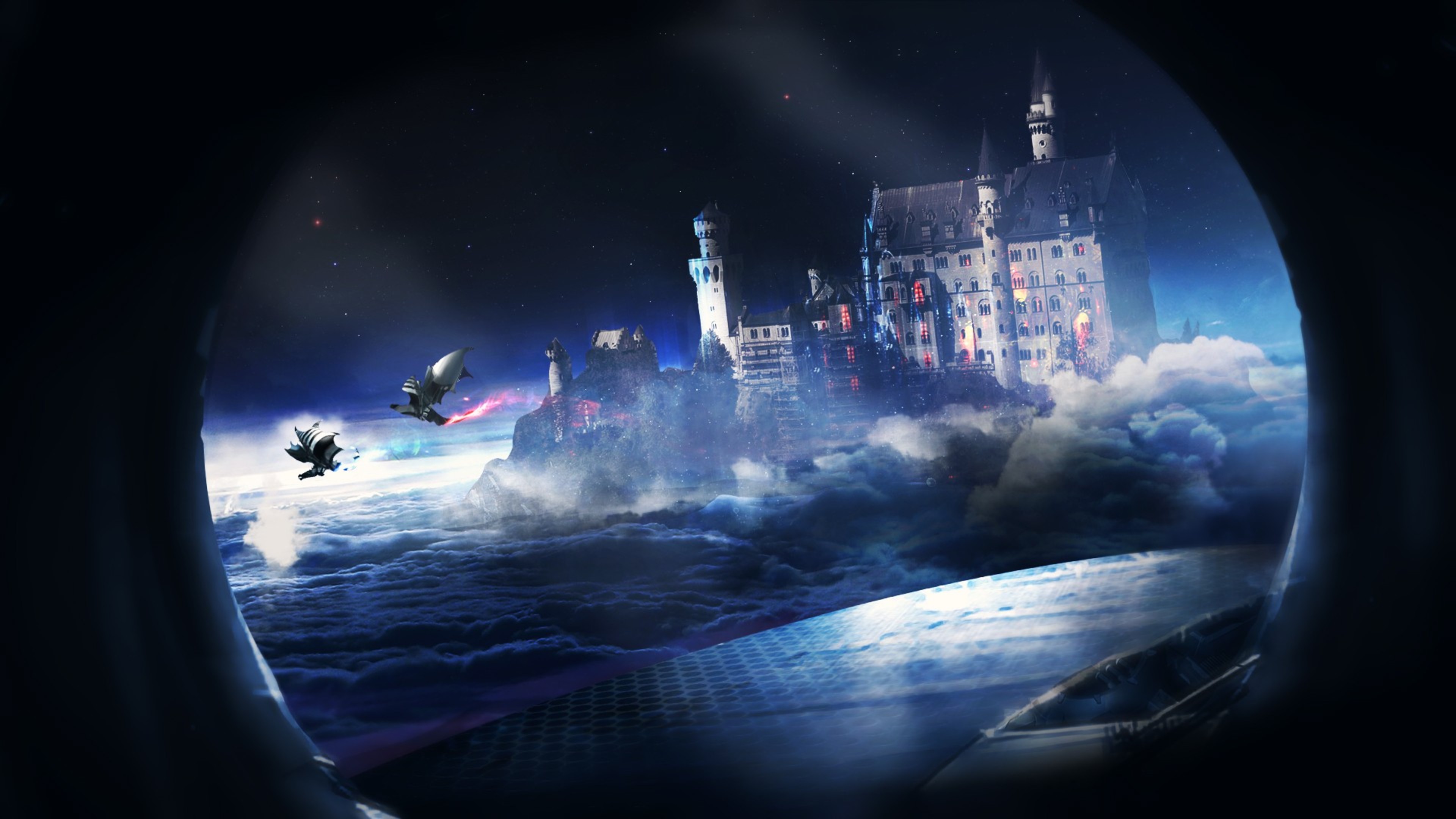 Обои арт, цифровое искусство, рисование, мир, город в разрешении 3840x2160