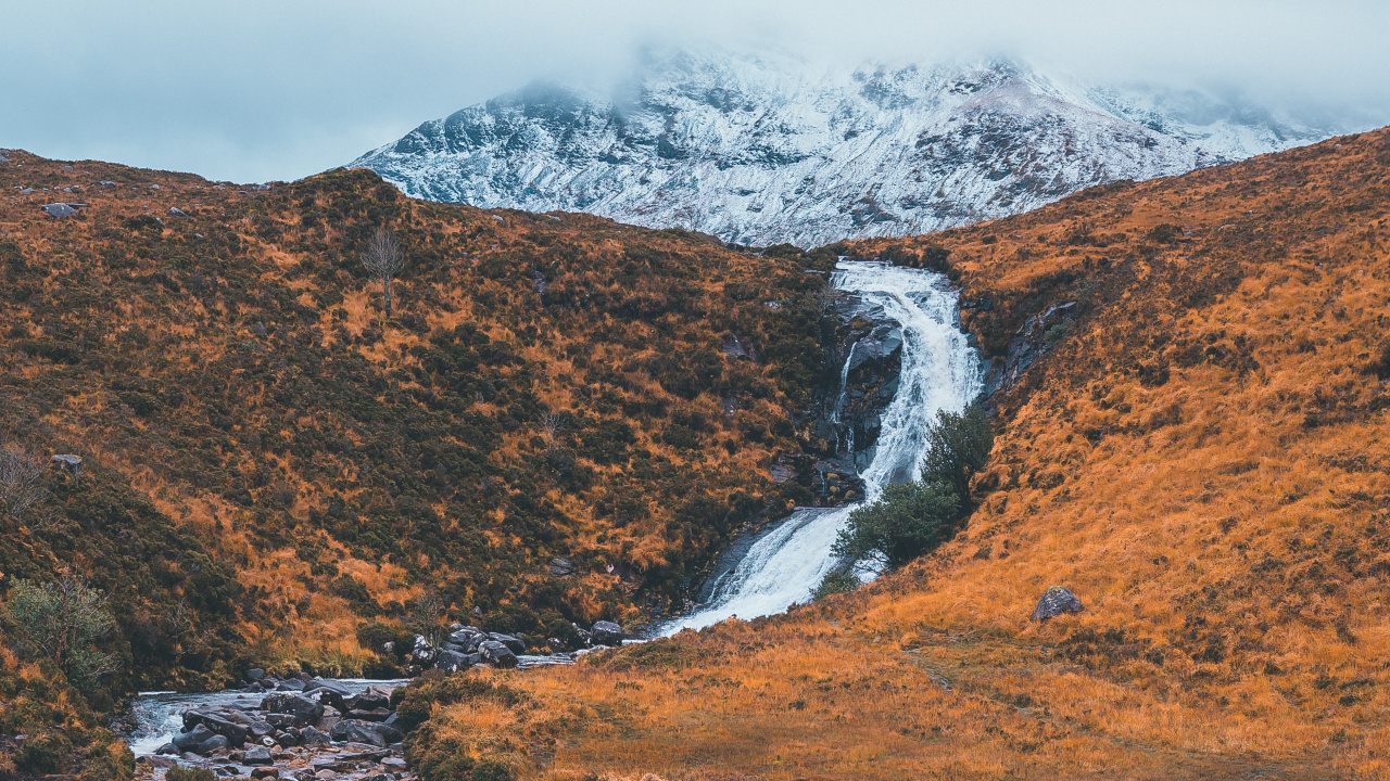 Обои ская, нагорье, природа, горный рельеф, вода в разрешении 1280x720