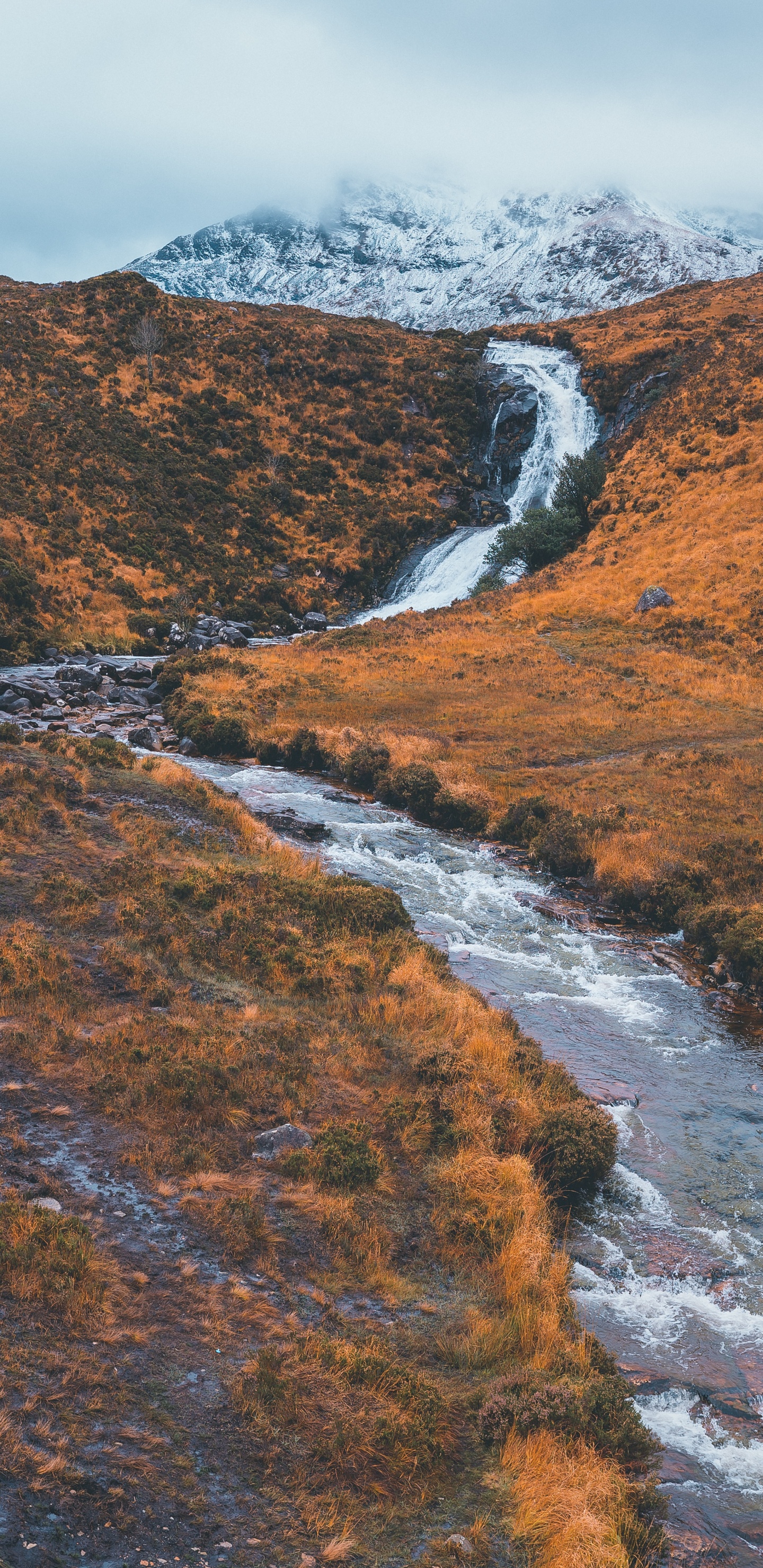 Обои ская, нагорье, природа, горный рельеф, вода в разрешении 1440x2960