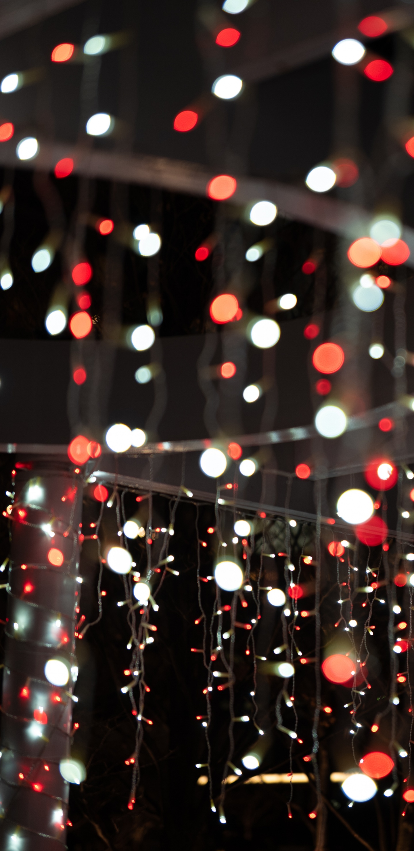 Обои боке, гирлянда, освещение, свет, ночь в разрешении 1440x2960