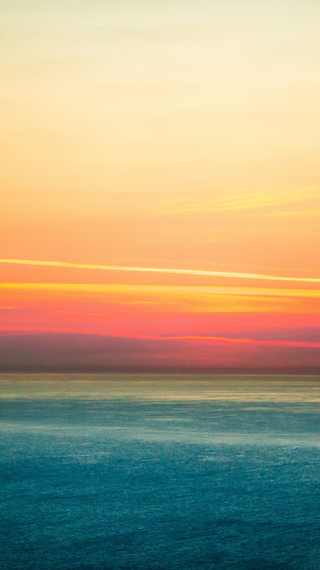 Обои послесвечение, океан, утро, вечер, красный цвет в разрешении 1080x1920