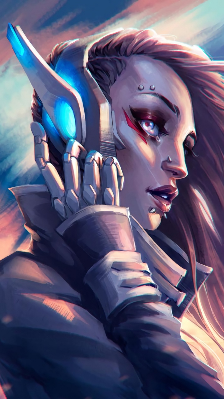 Обои иллюстрация, длинные волосы, арт, аниме, графический дизайн в разрешении 720x1280