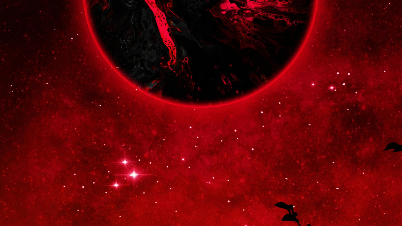 Обои лист, векторная графика, ветвь, дерево, силуэт в разрешении 1366x768