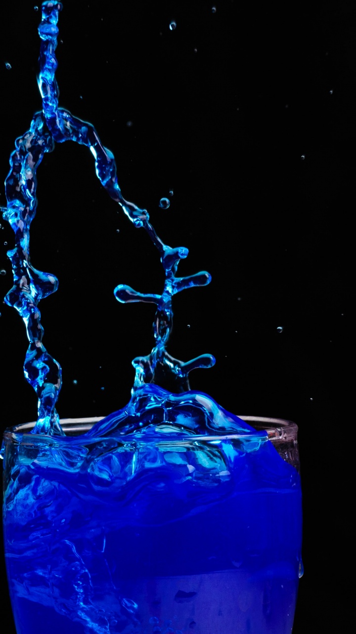 Обои синий, вода, синий кобальт, жидкий, электрик в разрешении 720x1280