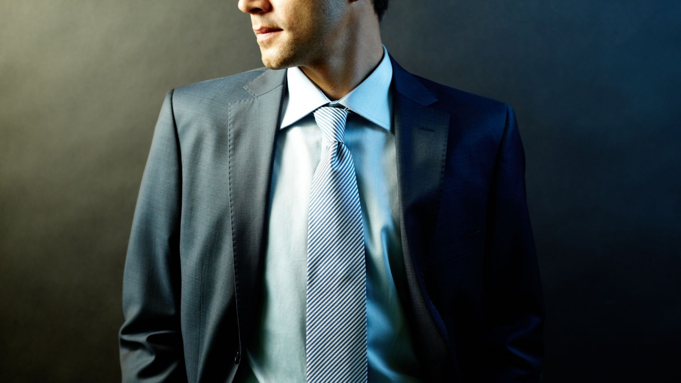 Обои официальная одежда, верхняя одежда, рубашка, белые воротнички, галстук в разрешении 1366x768