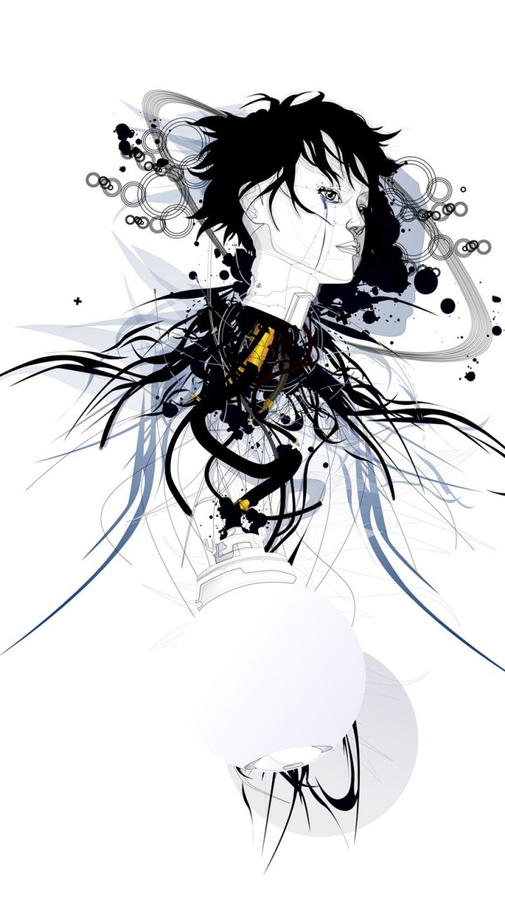 Обои иллюстрация, графический дизайн, девушка, вымышленный персонаж, голова в разрешении 720x1280