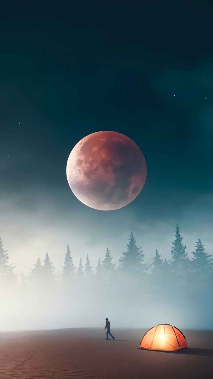 Обои атмосфера, луна, мир, свет, природа в разрешении 720x1280