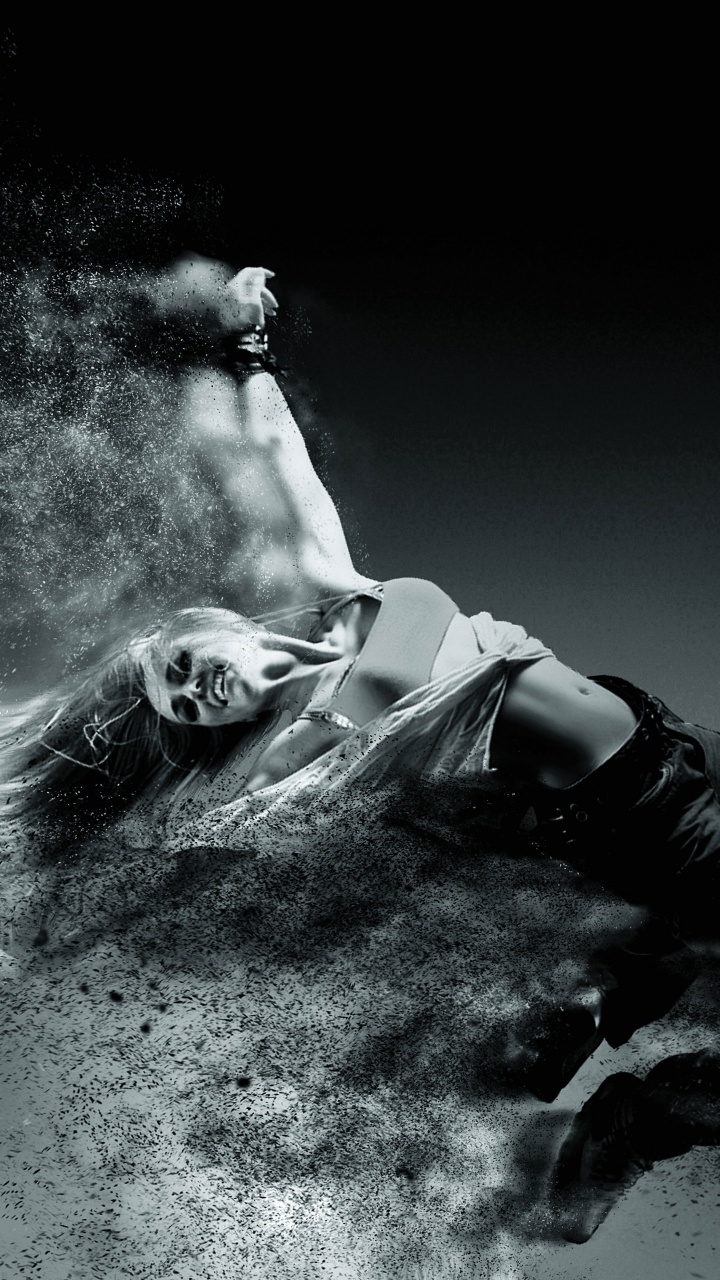 Обои черный, вода, монохромный, дым, темнота в разрешении 720x1280