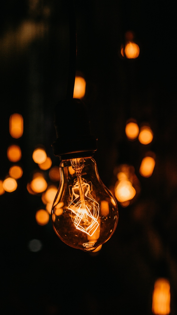 Обои Лампа накаливания, освещение, свет, электрическое освещение, Апельсин в разрешении 720x1280