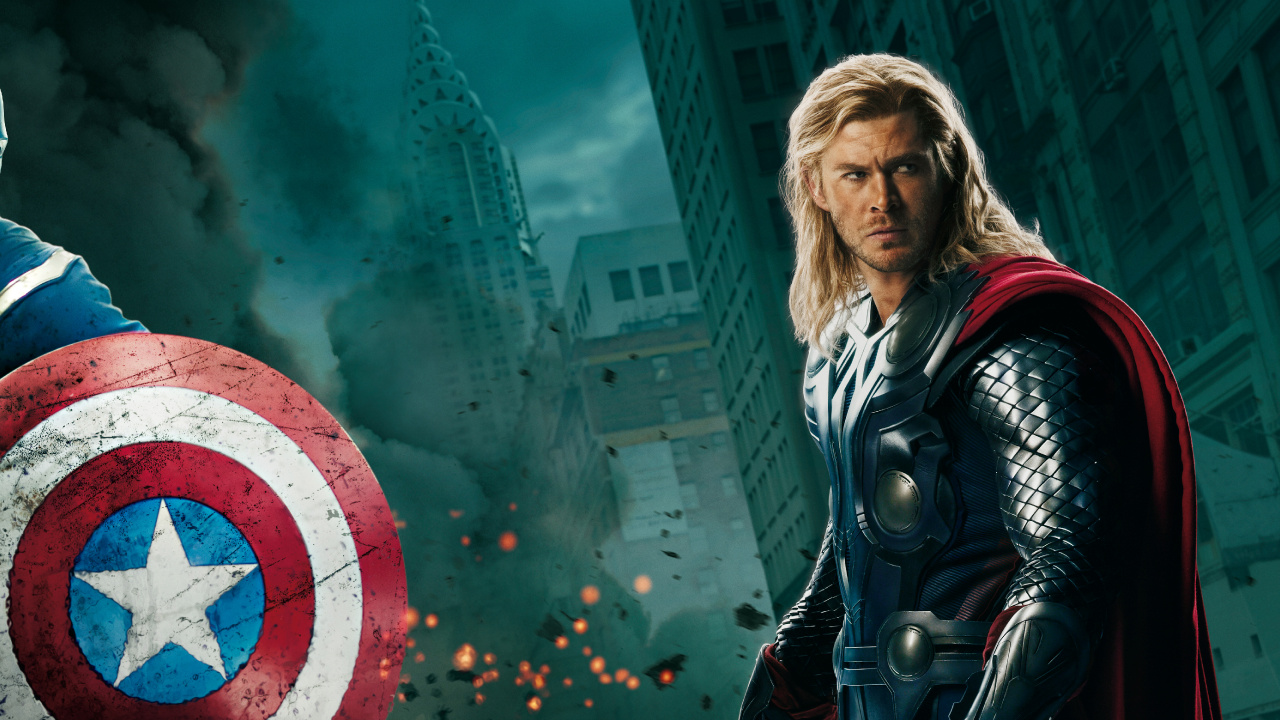 Обои мститель, Капитан Америка, Халк, Железный человек, супергерой в разрешении 1280x720