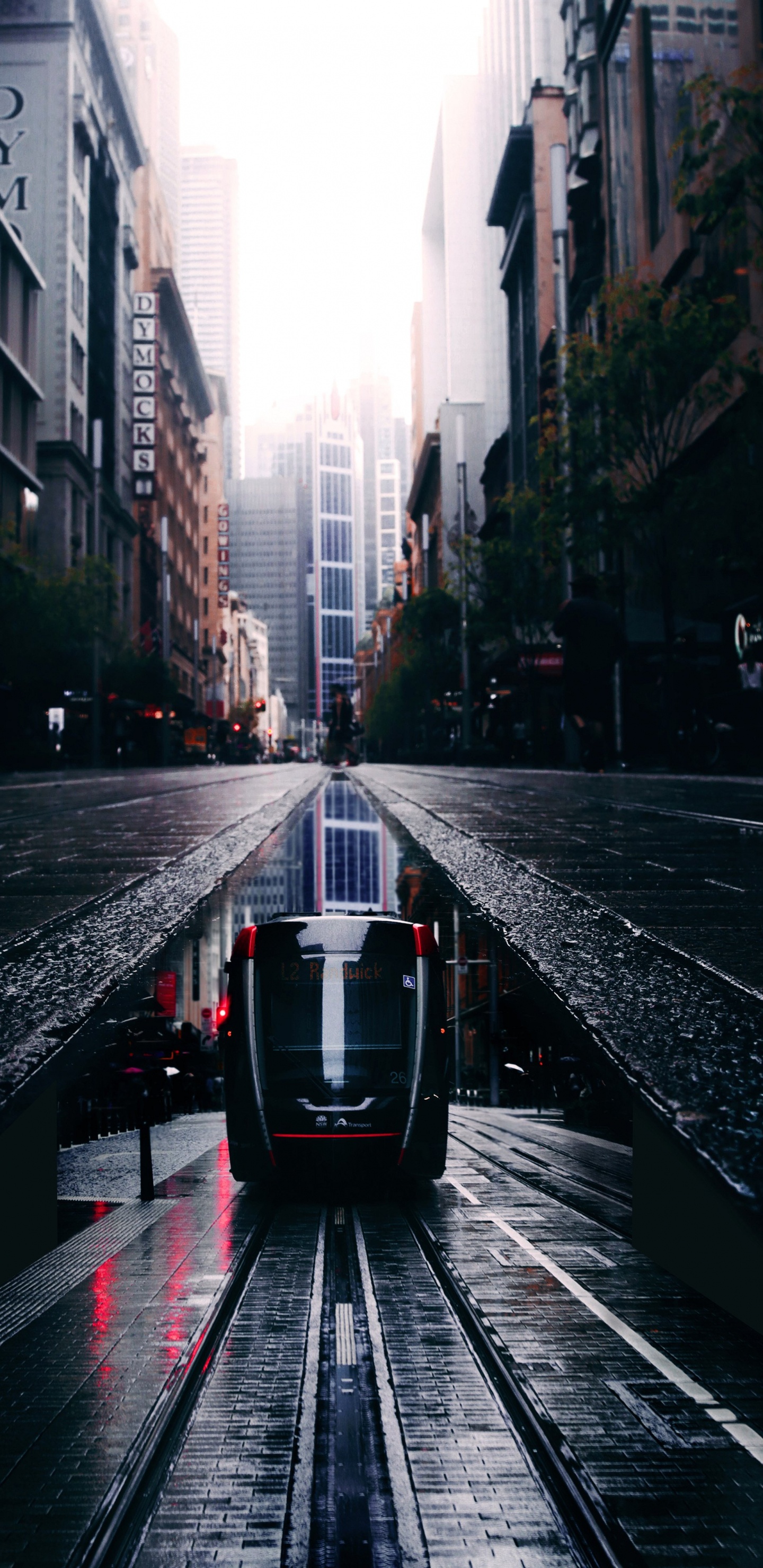 Обои трек, поезд, здание, автомобильное освещение, инфраструктура в разрешении 1440x2960