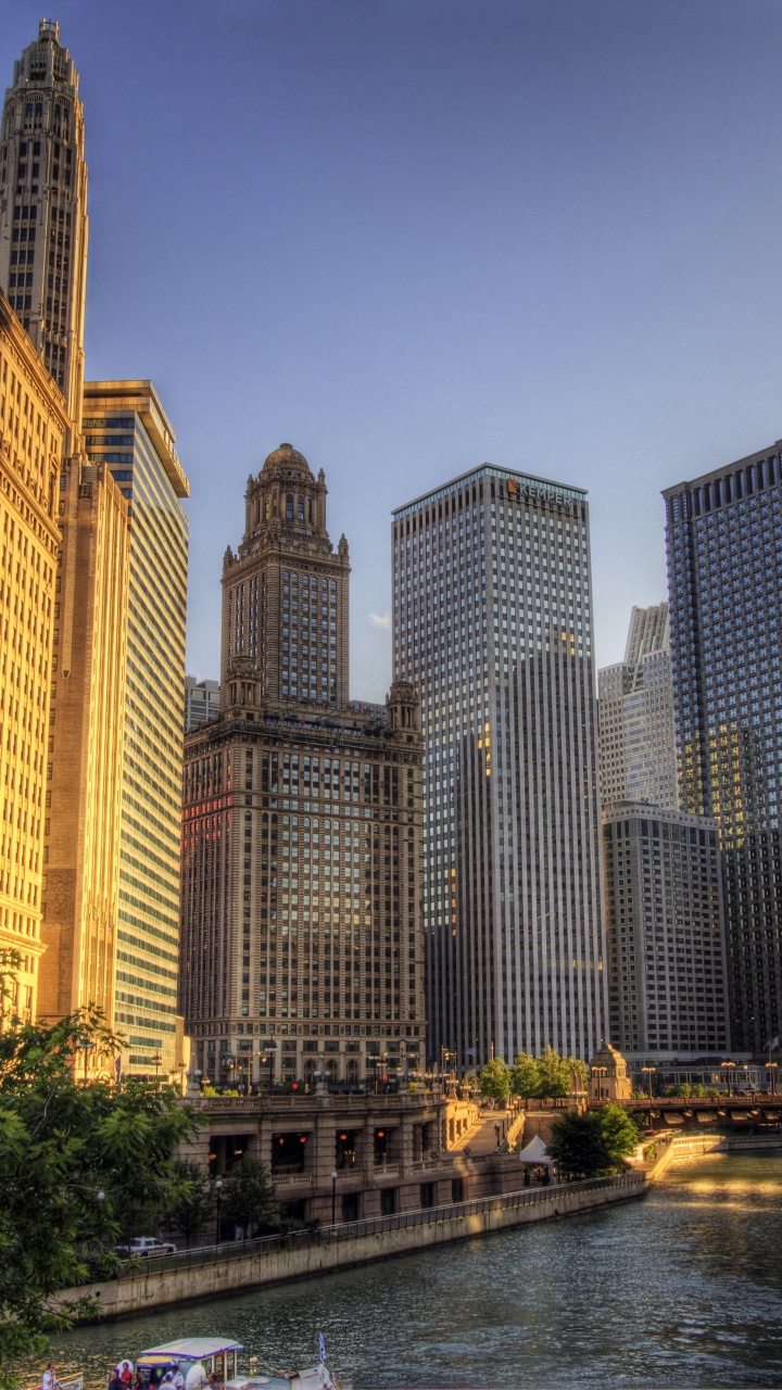 Обои Чикаго, город, небоскреб, городской район, городской пейзаж в разрешении 720x1280
