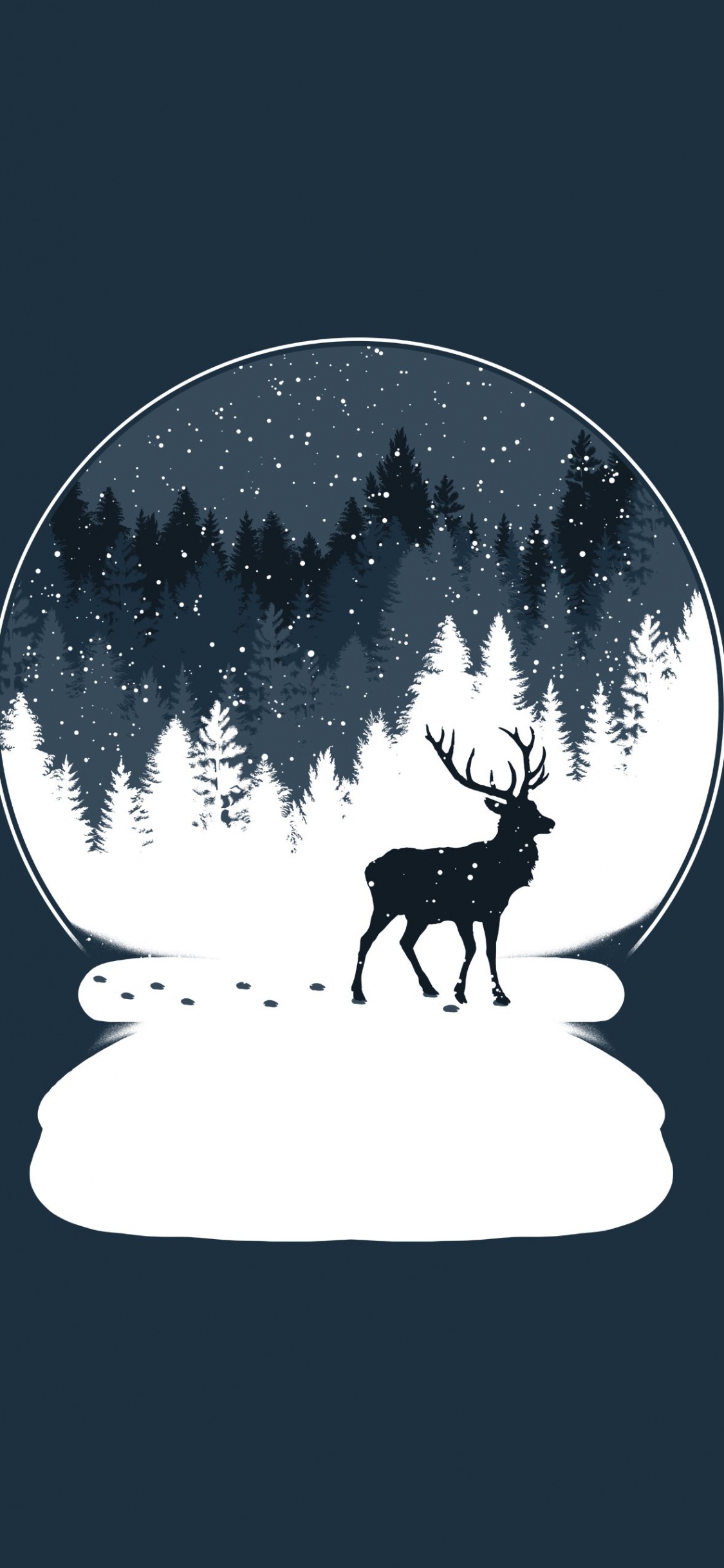 Обои Северный олень, лось, окно, дерево, Карибу бесплодной земли в разрешении 1125x2436