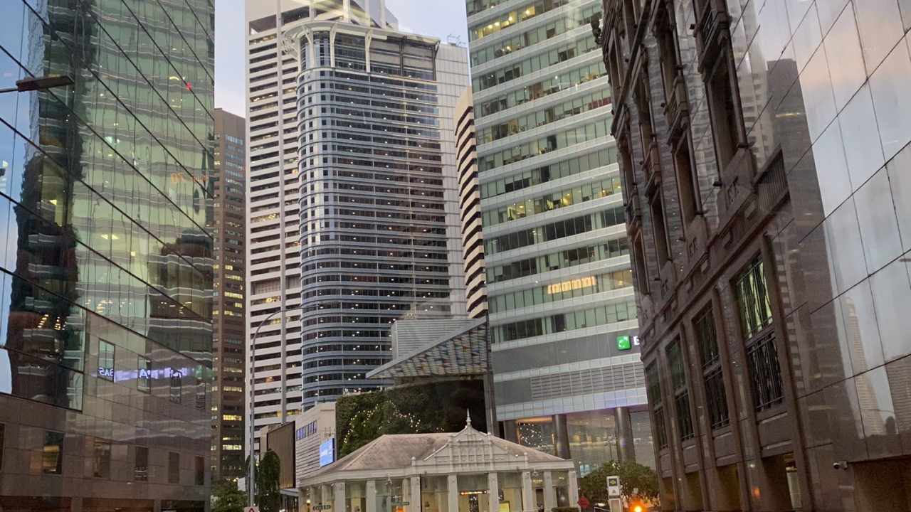 Обои Сингапур, Король, дорога, башня, городской район в разрешении 1280x720