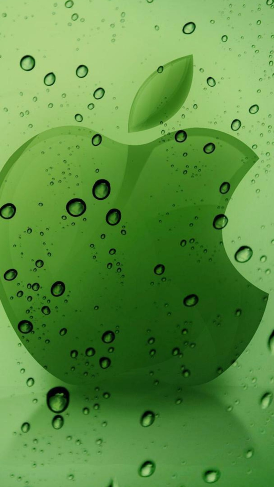 Обои apple, зеленый, вода, роса, лист в разрешении 1080x1920