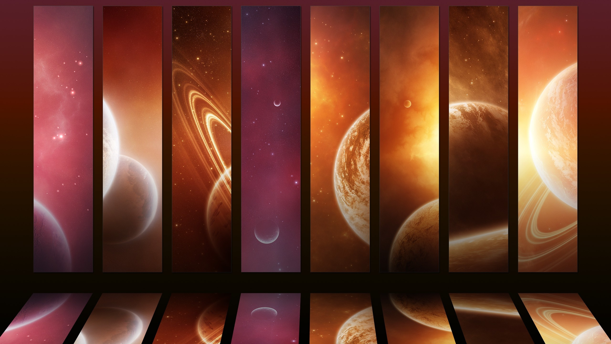 Обои космос, шрифт, оранжевый, пространство, планеты в разрешении 2560x1440