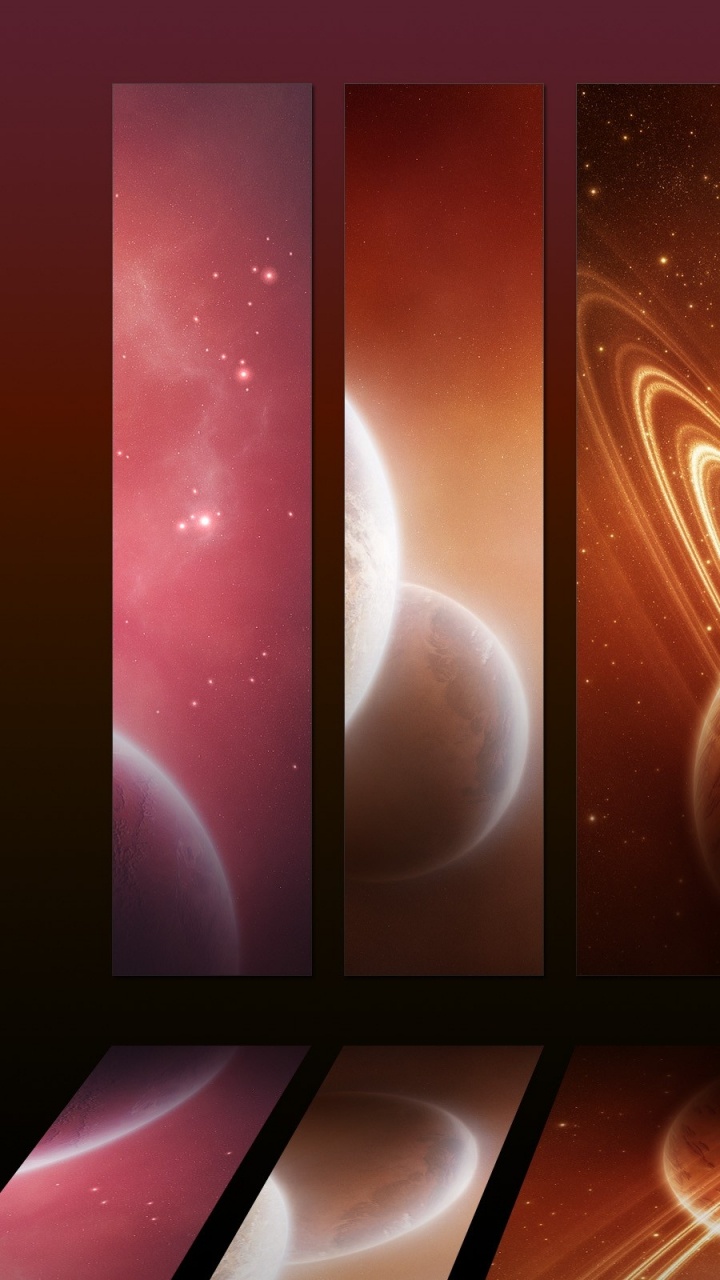 Обои космос, шрифт, оранжевый, пространство, планеты в разрешении 720x1280