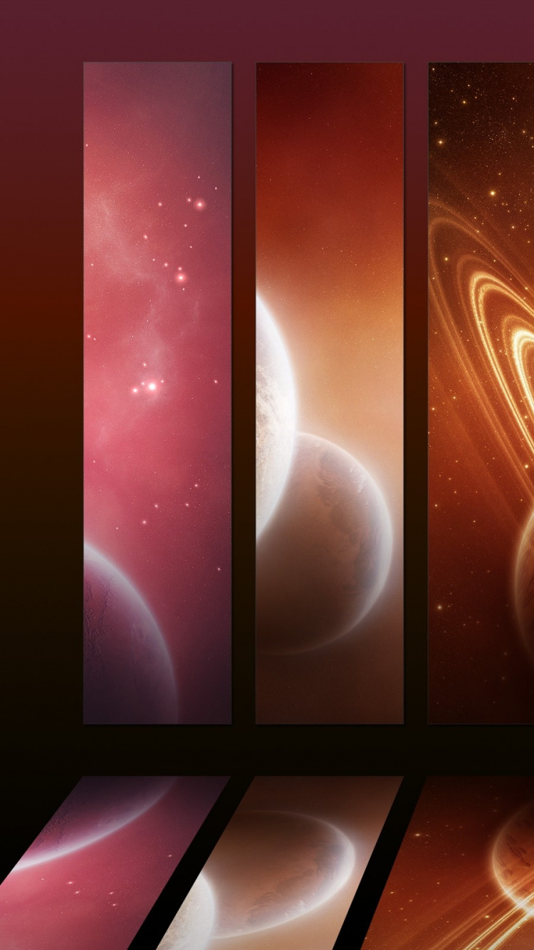 Обои космос, шрифт, оранжевый, пространство, планеты в разрешении 750x1334