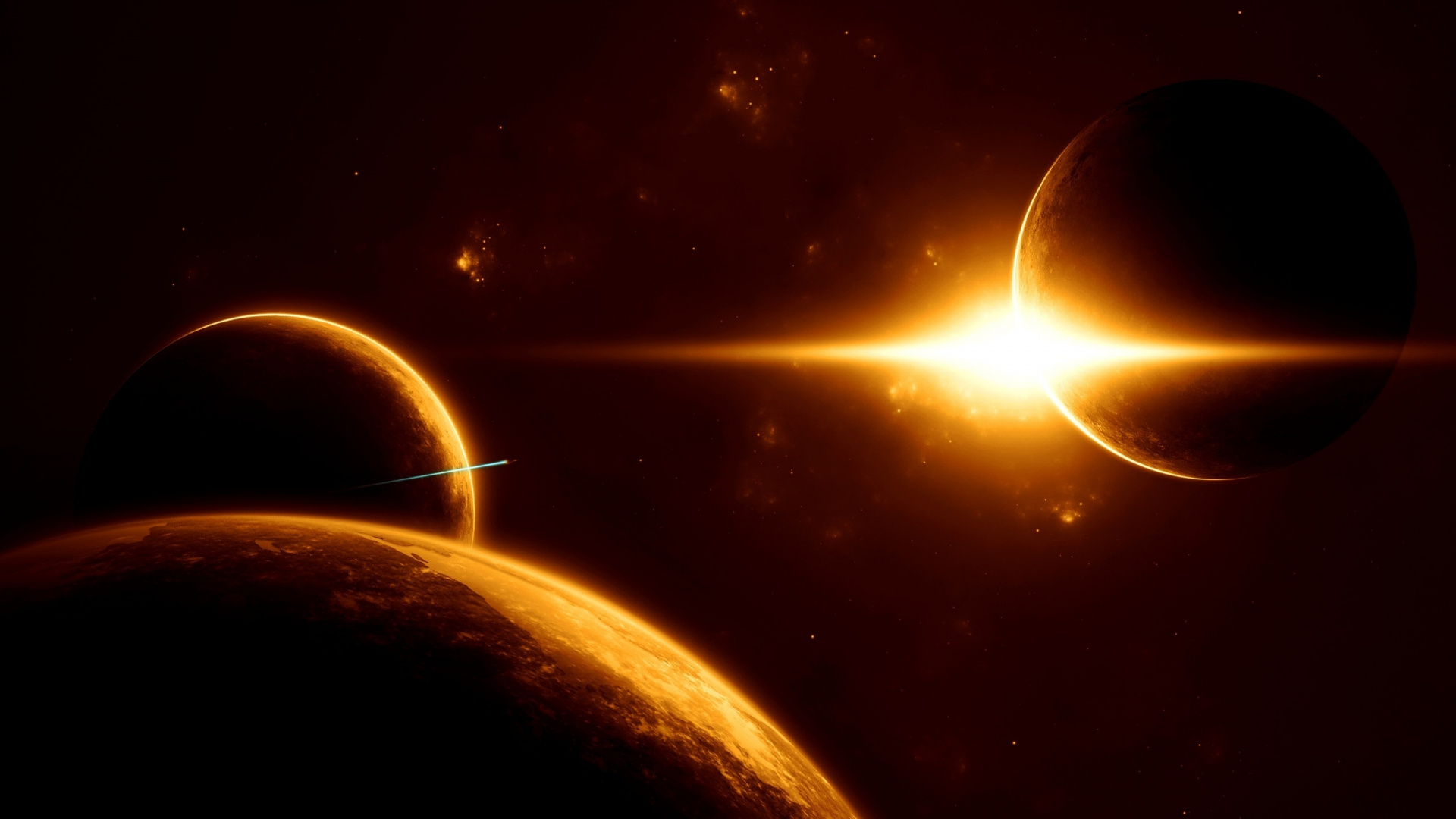 Обои планета, астрономический объект, атмосфера, космическое пространство, космос в разрешении 1920x1080