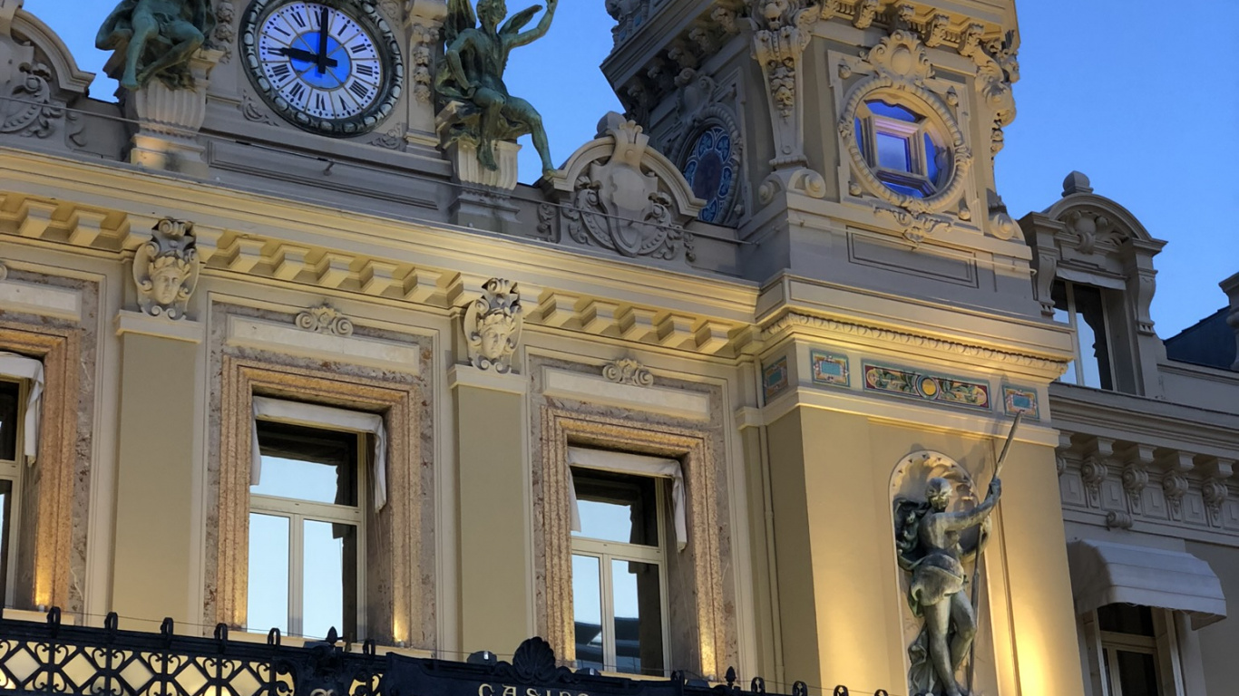 Обои Монте-Карло Казино, классическая архитектура, достопримечательность, туризм, Византийская архитектура в разрешении 1366x768