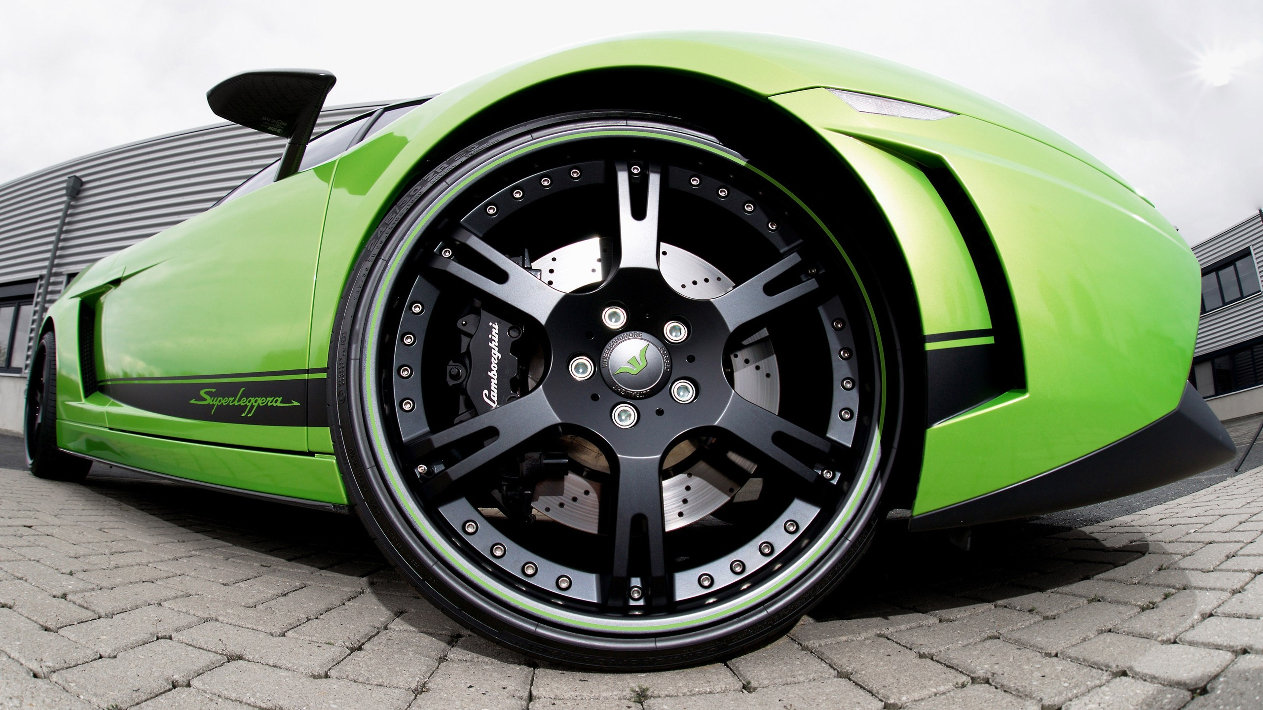 Обои Ламборджини, колесо, суперкар, обод, желтый в разрешении 2560x1440