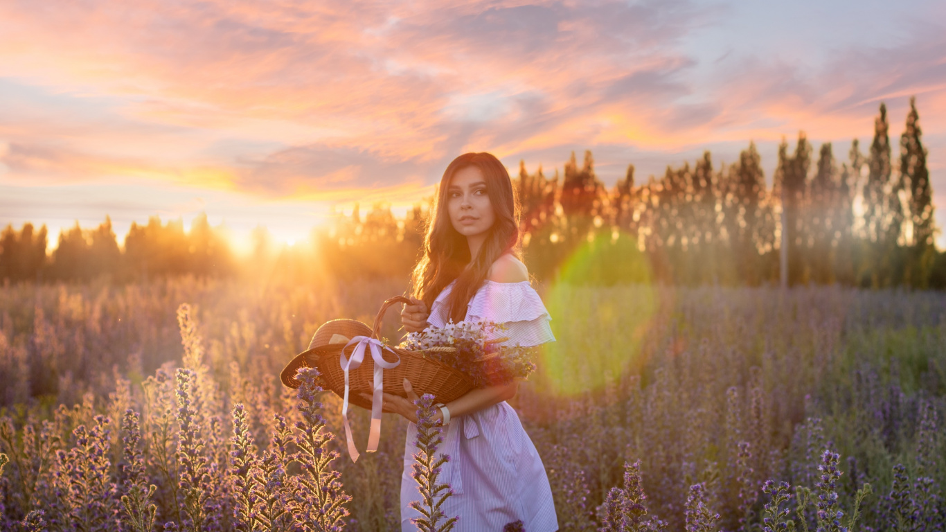 Обои Люди в природе, природа, солнечный свет, свет, луг в разрешении 1366x768