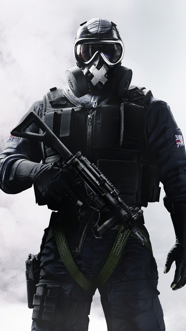 Обои tom clancys rainbow six, солдат, стояние, головной убор, удар в разрешении 750x1334
