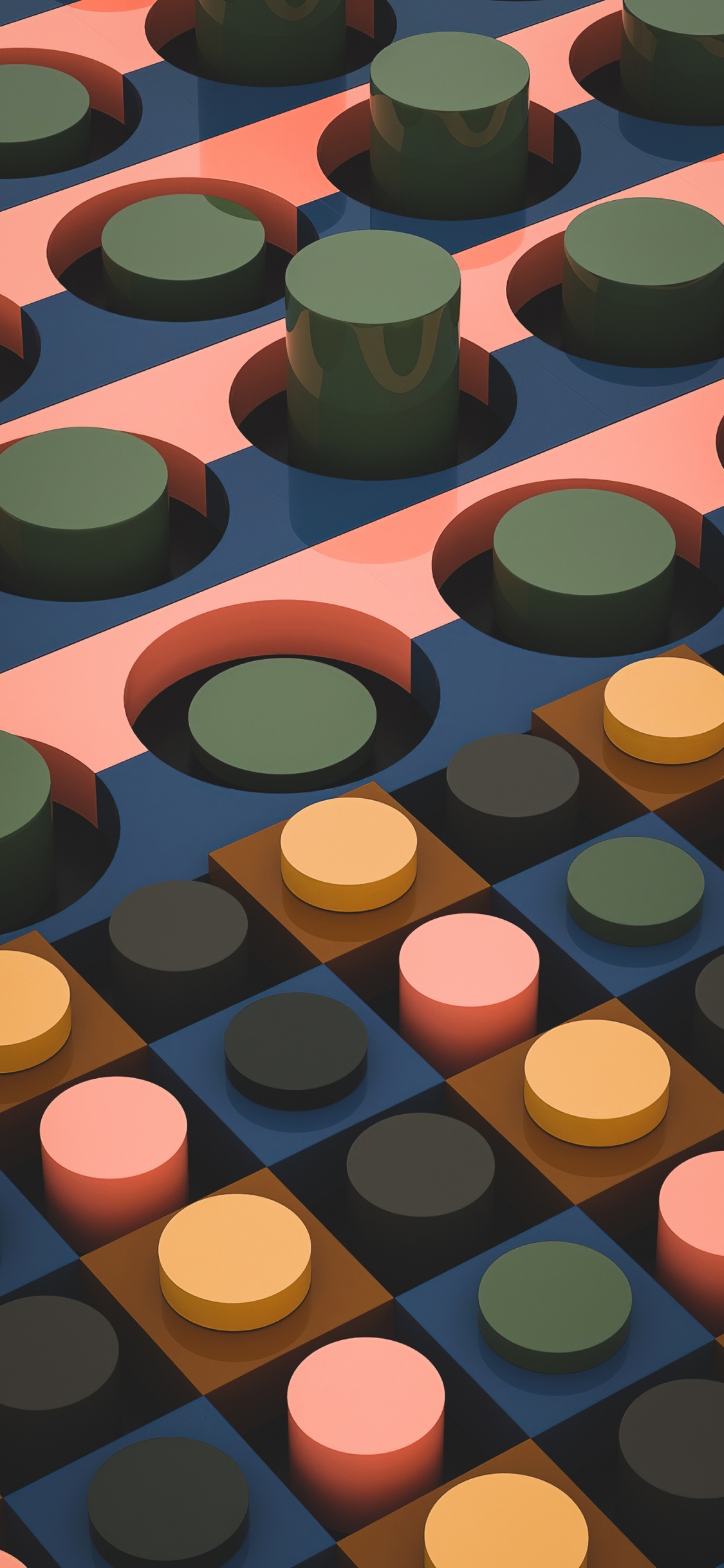 Обои узор, коричневый цвет, красочность, свет, черный в разрешении 1125x2436