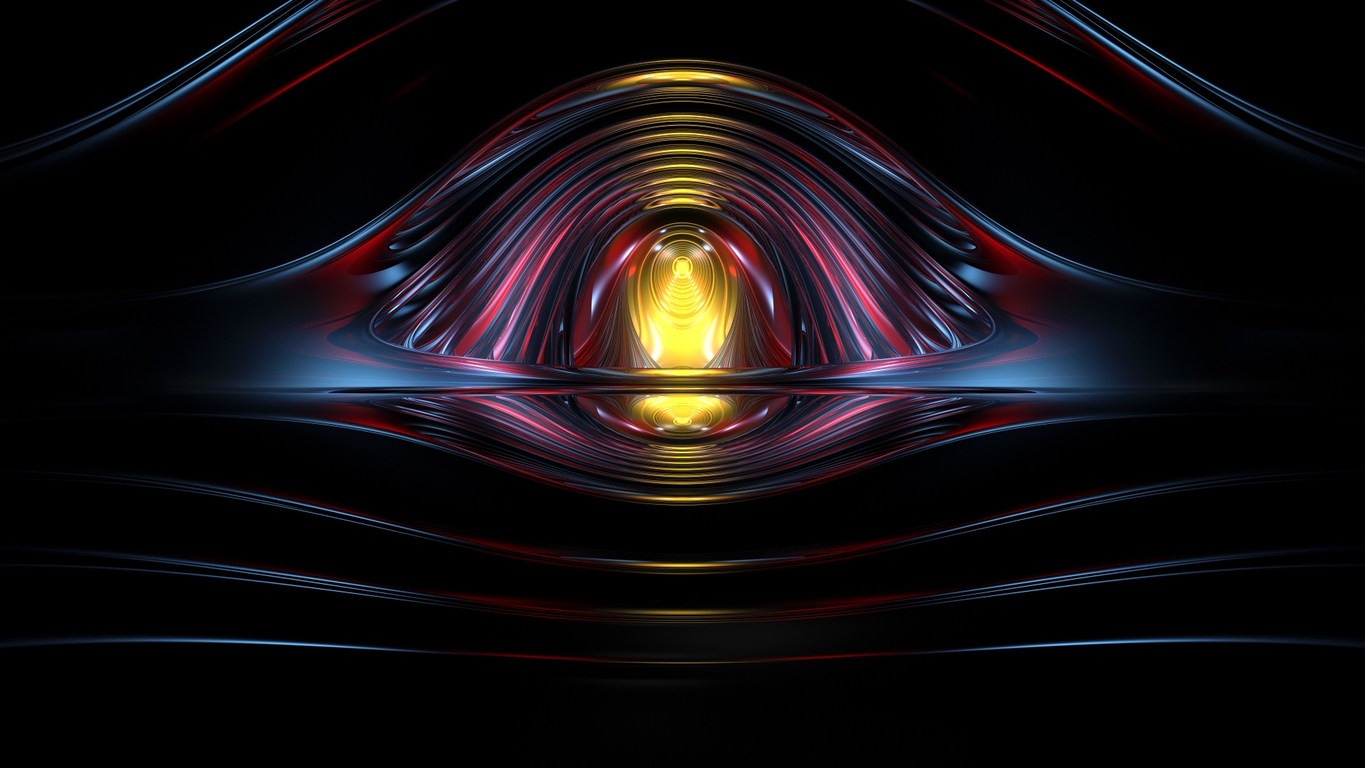 Обои фрактальное искусство, свет, симметрия, освещение, круг в разрешении 1920x1080