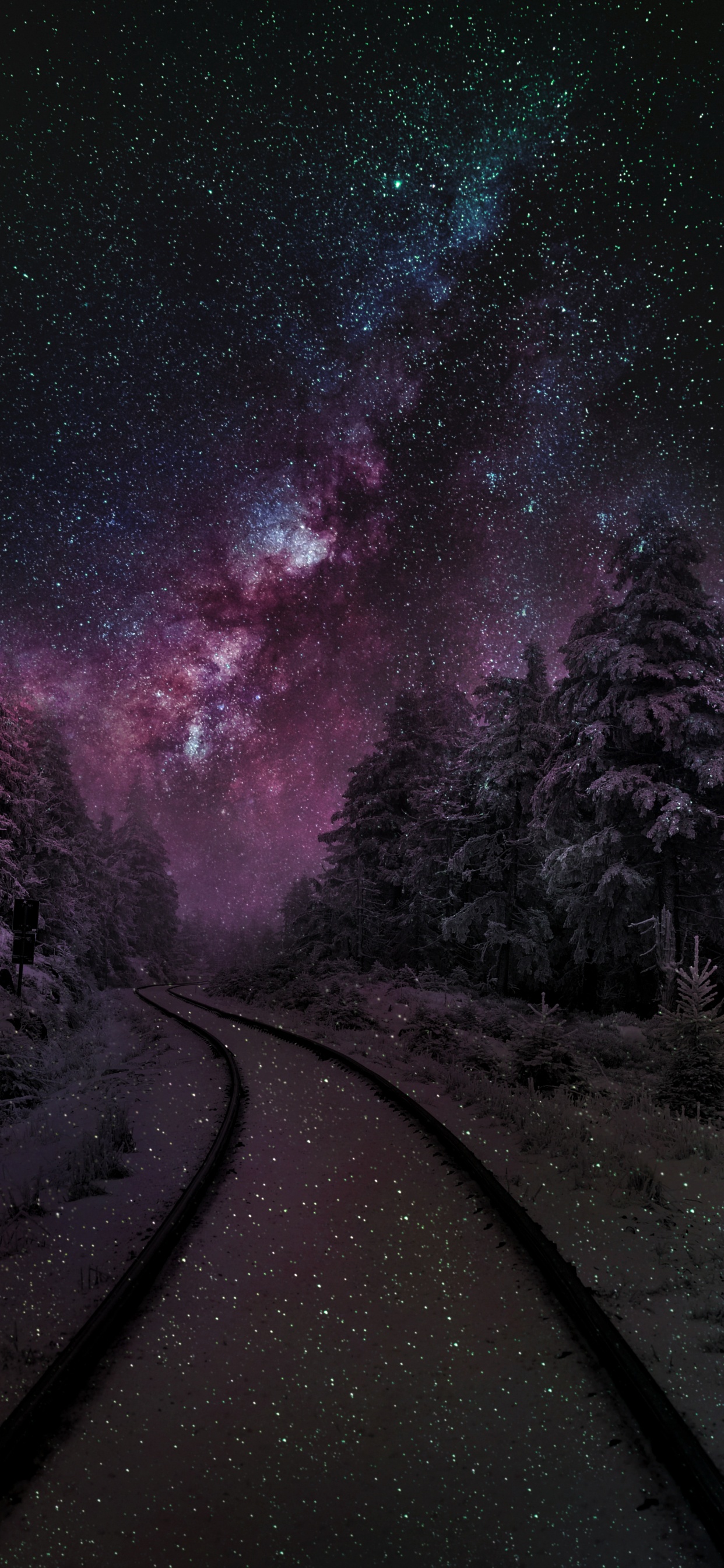 Обои природа, атмосфера, окружающая среда, пурпур, природный ландшафт в разрешении 1242x2688