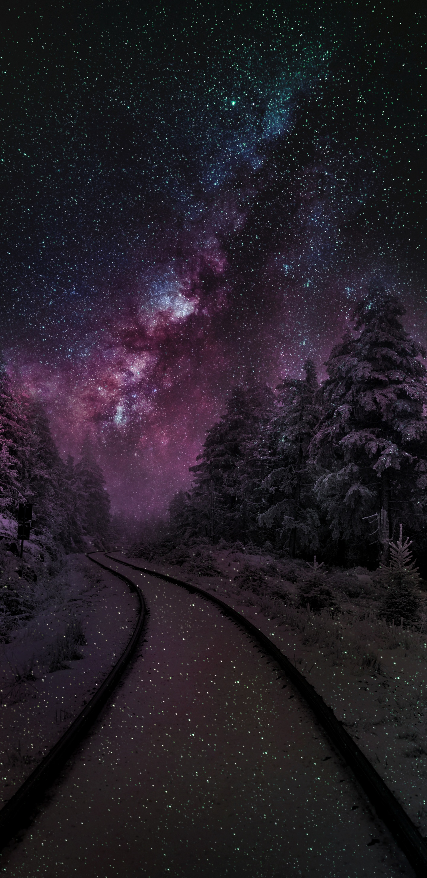 Обои природа, атмосфера, окружающая среда, пурпур, природный ландшафт в разрешении 1440x2960