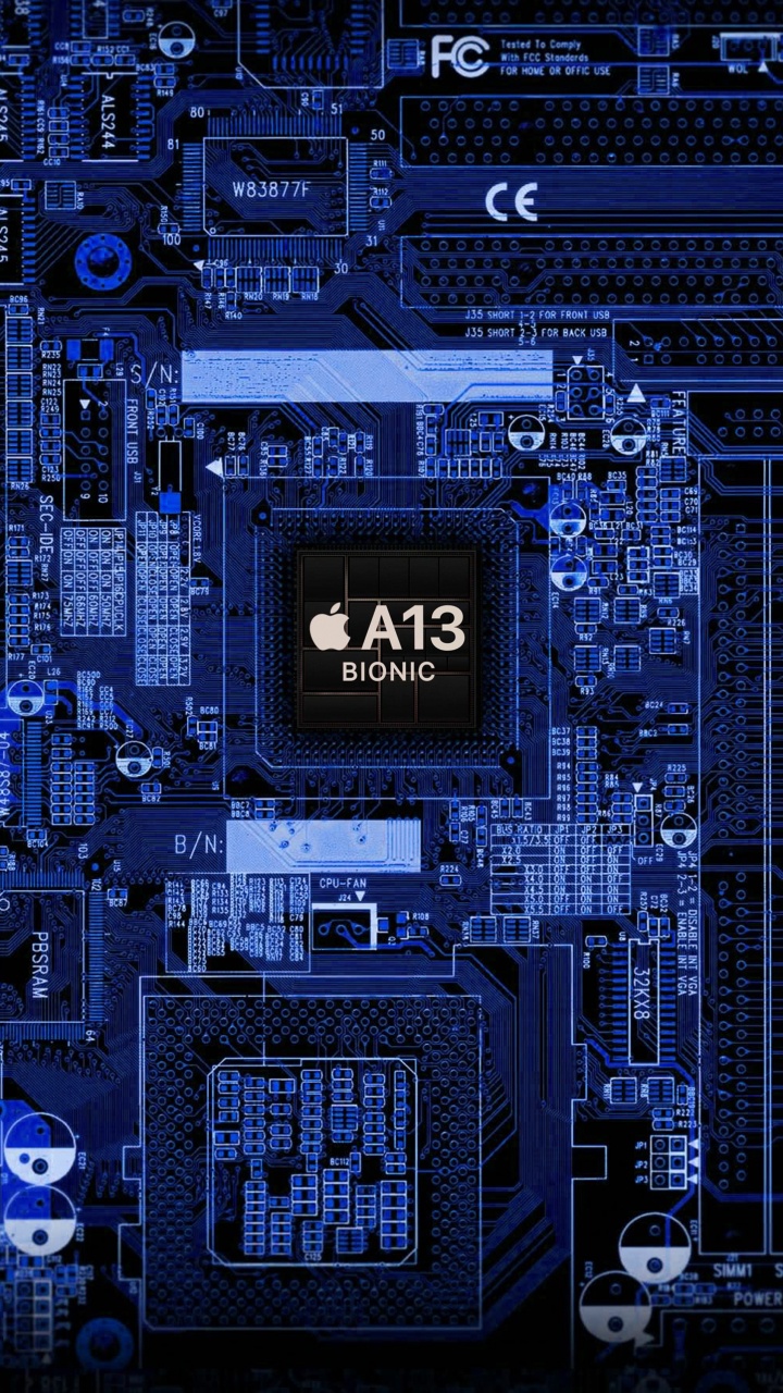 Обои apple, iPhone, яблоко, синий, компонент схема в разрешении 720x1280