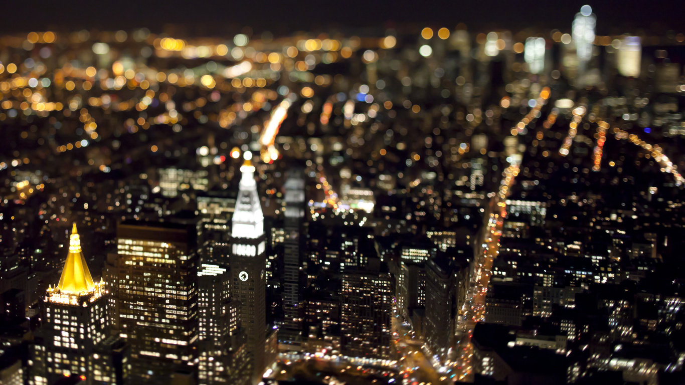 Обои Нью-Йорк, Манхеттен, городской пейзаж, метрополия, город в разрешении 1366x768