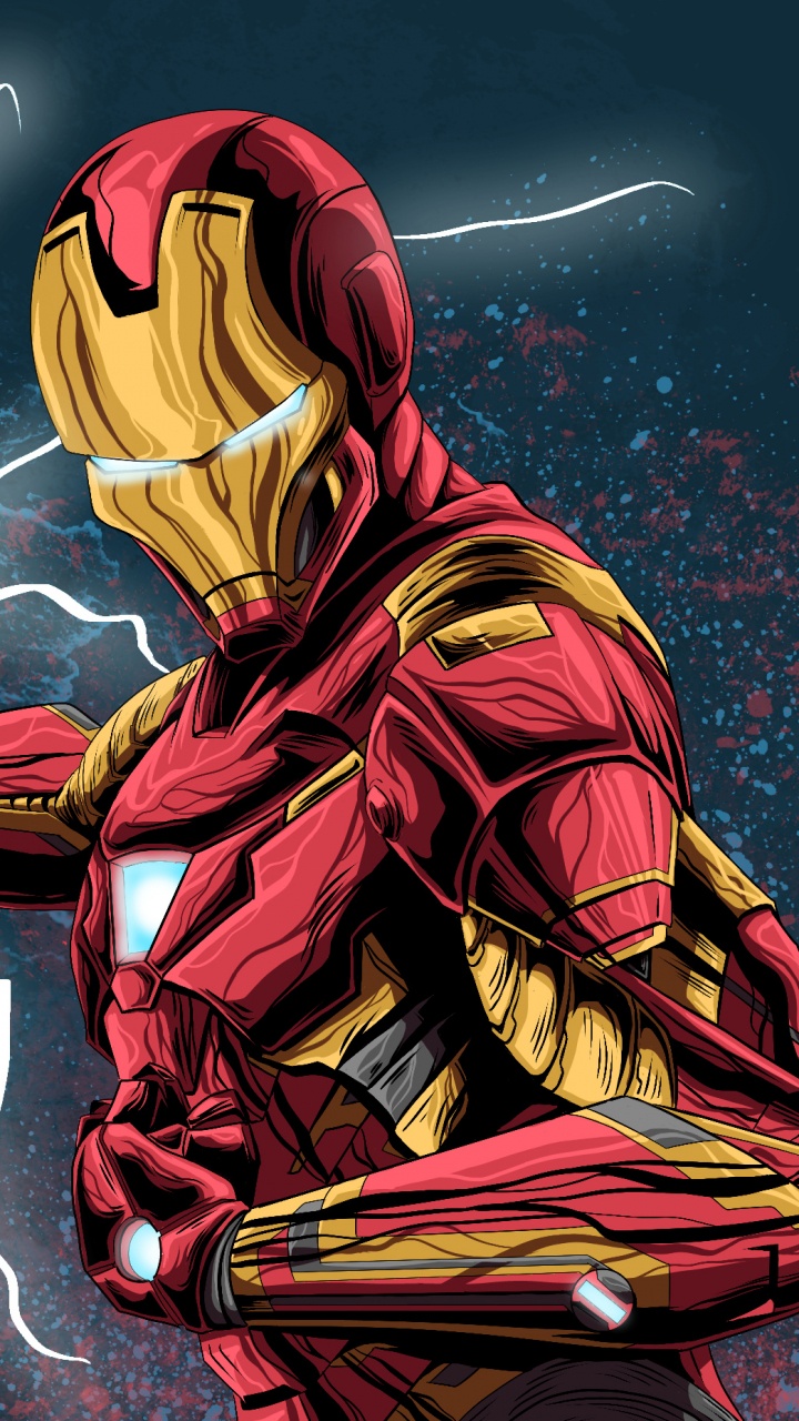 Обои Железный человек, фан арт, супергерой, иллюстрация, арт в разрешении 720x1280