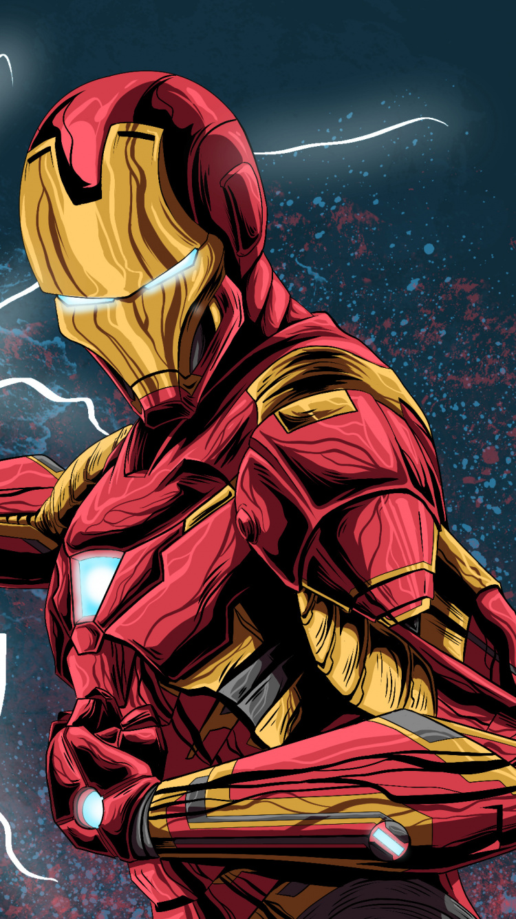 Обои Железный человек, фан арт, супергерой, иллюстрация, арт в разрешении 750x1334