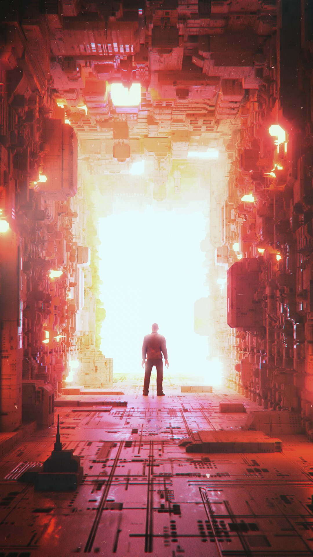 Обои свет, красный цвет, темнота, ночь, тепло в разрешении 1080x1920