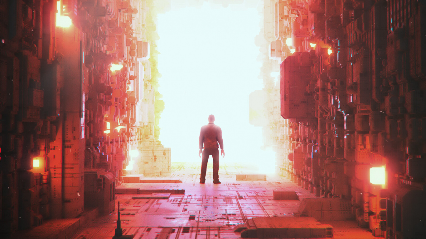 Обои свет, красный цвет, темнота, ночь, тепло в разрешении 1366x768