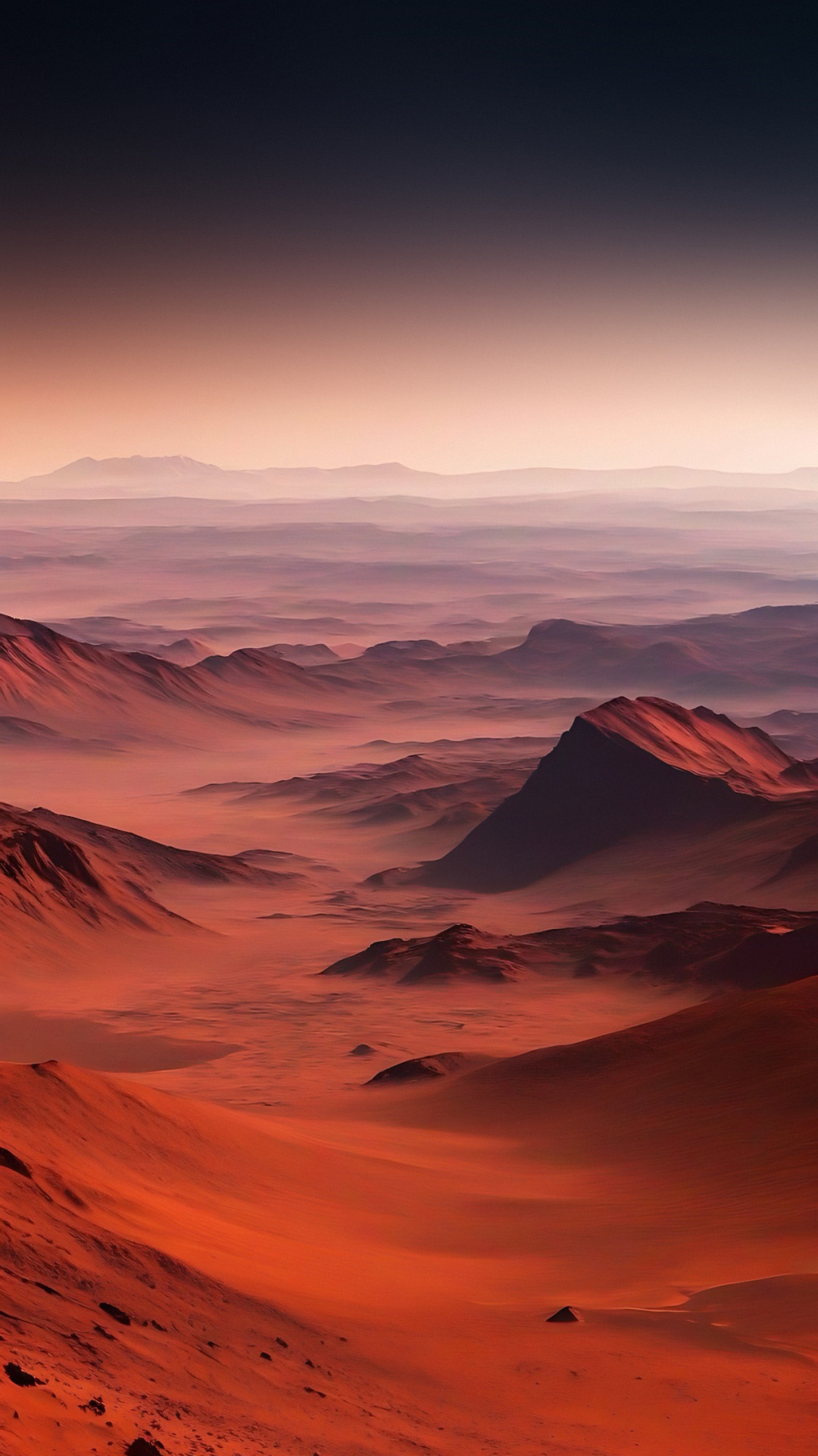 Обои послесвечение, атмосфера, экорегион, природный ландшафт, гора в разрешении 1080x1920